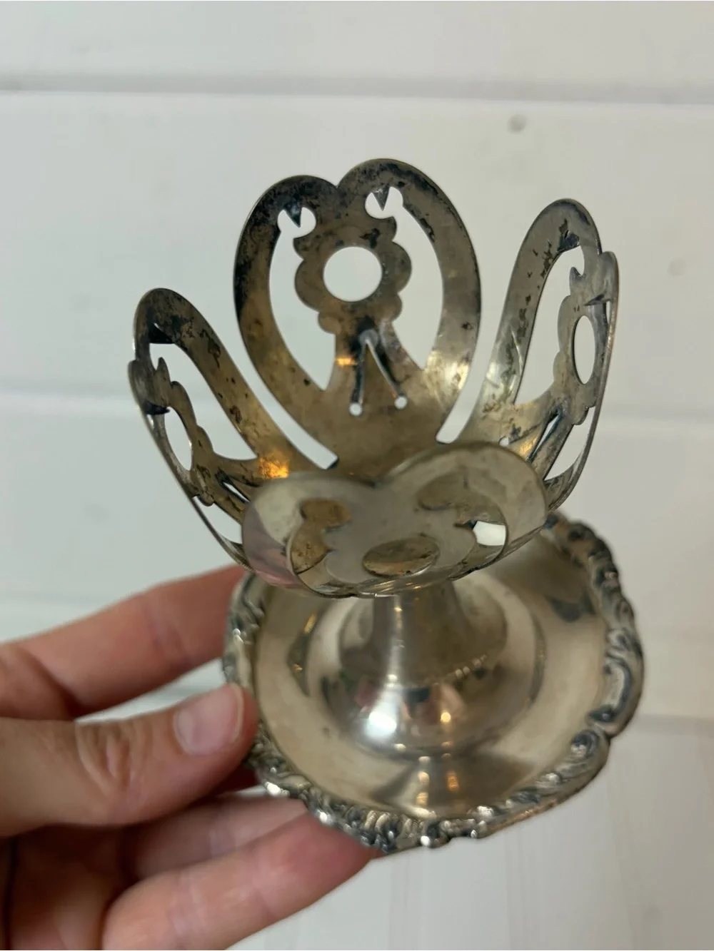 Vintage Silver Plated Ornate Candlestick Holders | Set of 2